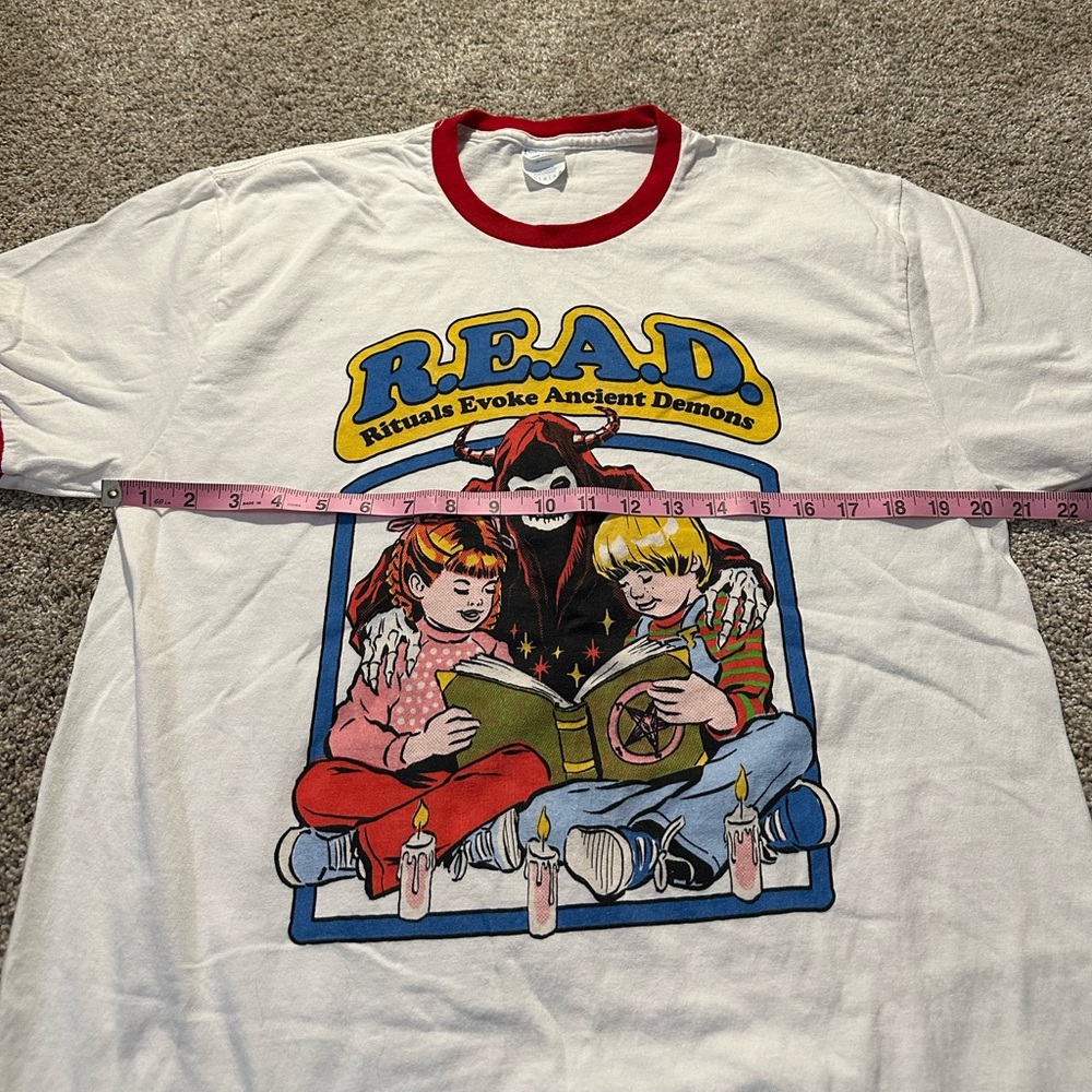 Steven Rhodes R.E.A.D. White Ringer T-Shirt - Picture 6 of 7